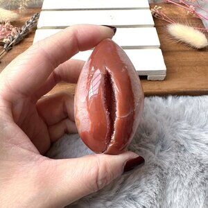 Small Carnelian Druzy Egg